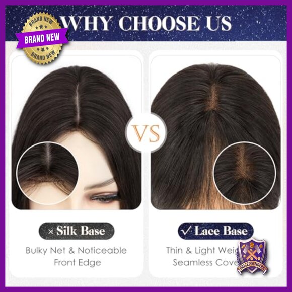 Real Human Hair Topper with Bangs, Hand-Tied Lace Base, 11 Inch Length main image 5